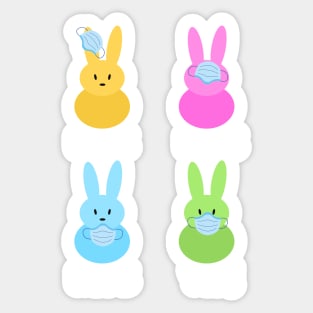 Peeps with masks wearing wrong happy easter 2021 Sticker